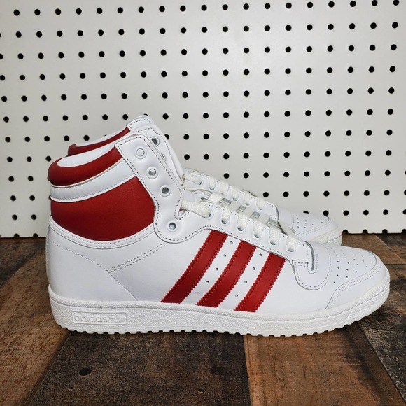 adidas Other - NEW Adidas originals top ten hi  og leather white red
